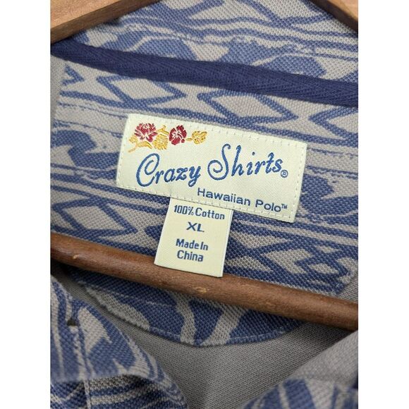 Vintage Crazy Shirts Hawaiian Polo Patterned Shirt Mens XL 100% Cotton - Picture 2 of 6